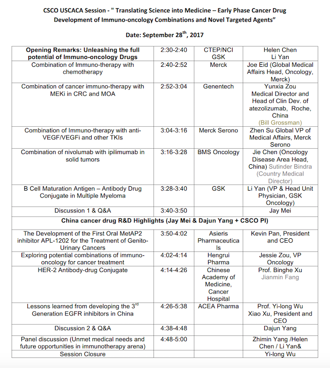 USCACA-CSCO Joint Session at 2017 Annual Meeting USCACA-CSCO Joint Session